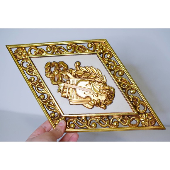 Vintage Wall Decoration, Dart Industries, Diamond Shaped Violin Art - Picture 7 of 7